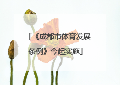 《成都市体育发展条例》今起实施
