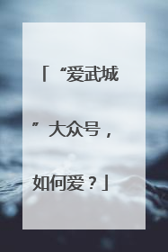 “爱武城”大众号，如何爱？