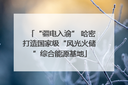 “疆电入渝” 哈密打造国家级“风光火储”综合能源基地