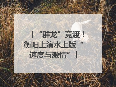 “群龙”竞渡！衡阳上演水上版“速度与激情”