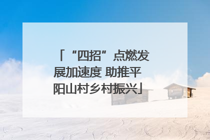 “四招”点燃发展加速度 助推平阳山村乡村振兴
