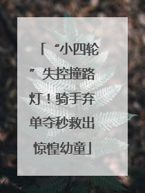 “小四轮”失控撞路灯！骑手弃单夺秒救出惊惶幼童