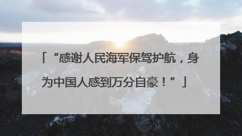 “感谢人民海军保驾护航，身为中国人感到万分自豪！”