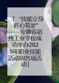“技能立身 匠心筑梦”——安徽省宿州工业学校成功举办2025年职业技能活动周各项活动