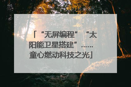 “无屏编程”“太阳能卫星搭建”……童心燃动科技之光