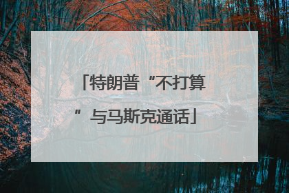 特朗普“不打算”与马斯克通话