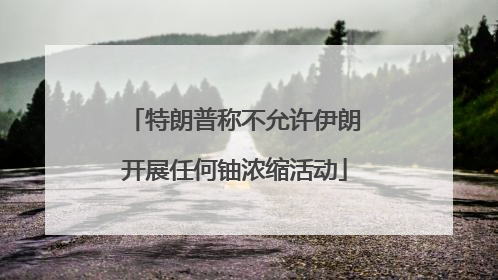 特朗普称不允许伊朗开展任何铀浓缩活动