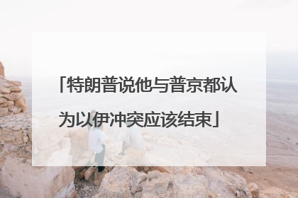 特朗普说他与普京都认为以伊冲突应该结束