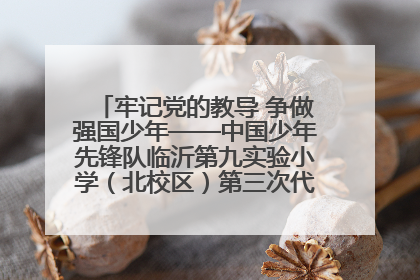 牢记党的教导 争做强国少年——中国少年先锋队临沂第九实验小学（北校区）第三次代表大会胜利召开
