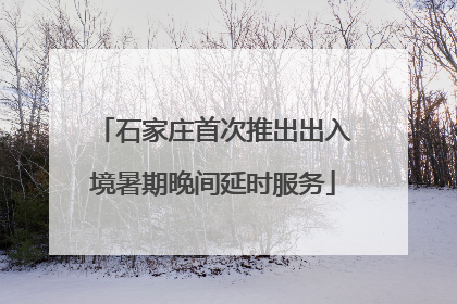 石家庄首次推出出入境暑期晚间延时服务