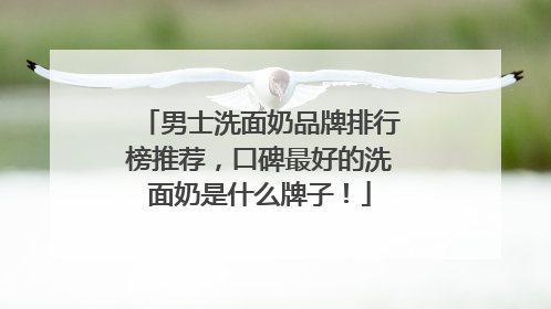 男士洗面奶品牌排行榜推荐，口碑最好的洗面奶是什么牌子！