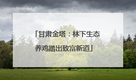 甘肃金塔：林下生态养鸡踏出致富新道
