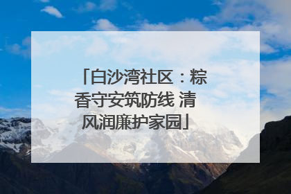 白沙湾社区：粽香守安筑防线 清风润廉护家园