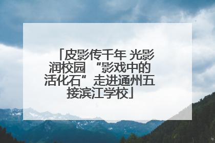 皮影传千年 光影润校园 “影戏中的活化石”走进通州五接滨江学校