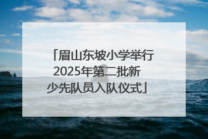 眉山东坡小学举行2025年第二批新少先队员入队仪式