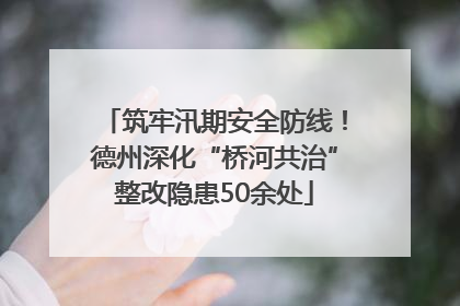 筑牢汛期安全防线！德州深化“桥河共治”整改隐患50余处
