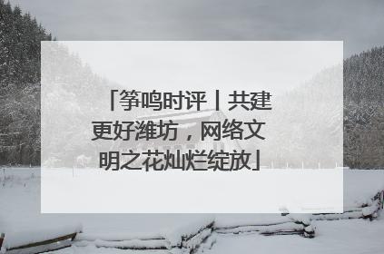 筝鸣时评丨共建更好潍坊，网络文明之花灿烂绽放