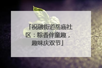 祝融街道岳庙社区：粽香伴童趣，趣味庆双节