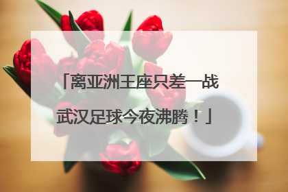离亚洲王座只差一战 武汉足球今夜沸腾！