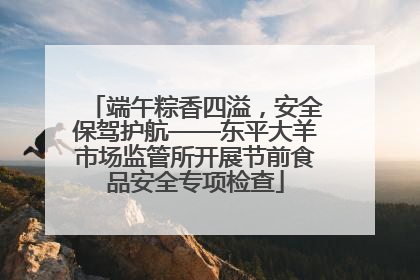 端午粽香四溢，安全保驾护航——东平大羊市场监管所开展节前食品安全专项检查