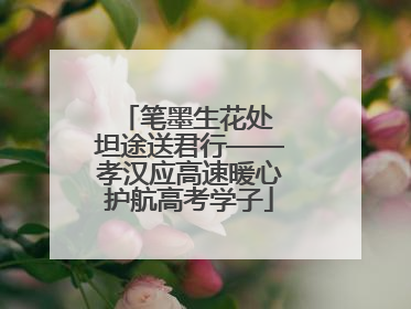 笔墨生花处 坦途送君行——孝汉应高速暖心护航高考学子