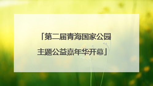 第二届青海国家公园主题公益嘉年华开幕