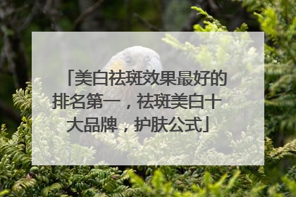 美白祛斑效果最好的排名第一，祛斑美白十大品牌，护肤公式