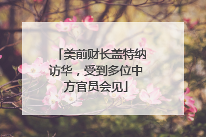 美前财长盖特纳访华，受到多位中方官员会见