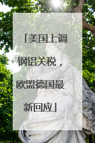 美国上调钢铝关税，欧盟德国最新回应