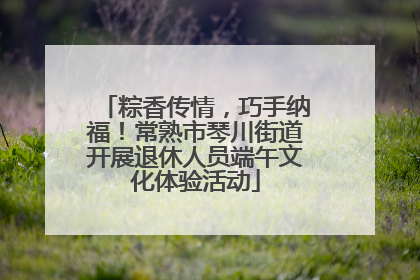 粽香传情，巧手纳福！常熟市琴川街道开展退休人员端午文化体验活动