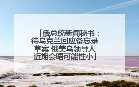 俄总统新闻秘书：待乌克兰回应备忘录草案 俄美乌领导人近期会晤可能性小
