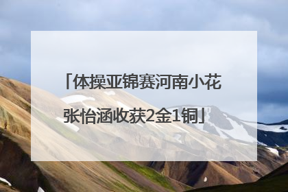 体操亚锦赛河南小花张怡涵收获2金1铜