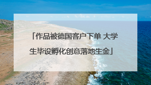 作品被德国客户下单 大学生毕设孵化创意落地生金