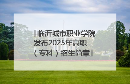 临沂城市职业学院发布2025年高职（专科）招生简章