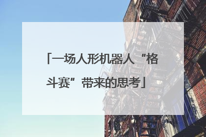 一场人形机器人“格斗赛”带来的思考