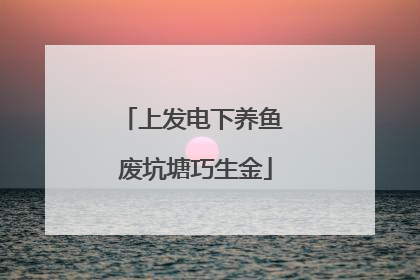上发电下养鱼 废坑塘巧生金