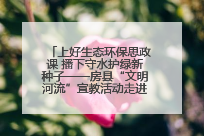 上好生态环保思政课 播下守水护绿新种子——房县“文明河流”宣教活动走进八一希望小学