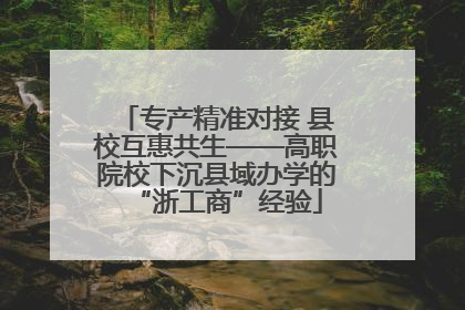 专产精准对接 县校互惠共生——高职院校下沉县域办学的“浙工商”经验