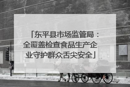 东平县市场监管局：全覆盖检查食品生产企业守护群众舌尖安全