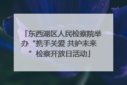 东西湖区人民检察院举办“携手关爱 共护未来”检察开放日活动