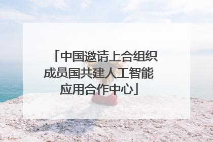 中国邀请上合组织成员国共建人工智能应用合作中心