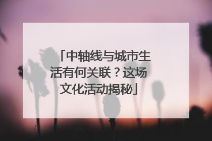 中轴线与城市生活有何关联？这场文化活动揭秘