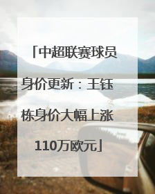 中超联赛球员身价更新：王钰栋身价大幅上涨110万欧元