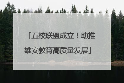五校联盟成立！助推雄安教育高质量发展