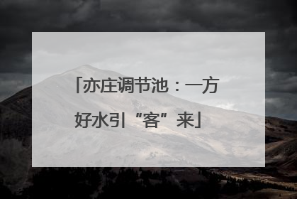 亦庄调节池：一方好水引“客”来