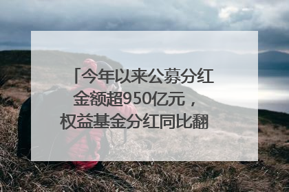 今年以来公募分红金额超950亿元，权益基金分红同比翻倍｜招财猫