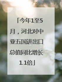 今年1至5月，河北对中亚五国进出口总值同比增长1.1倍