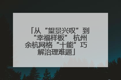 从“望景兴叹”到“幸福样板” 杭州余杭网格“十能”巧解治理难题