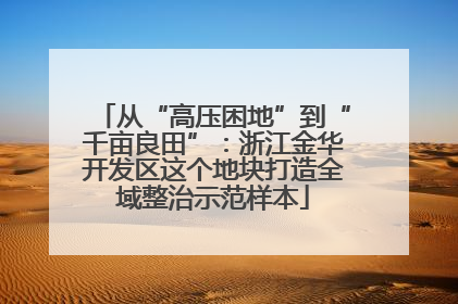 从“高压困地”到“千亩良田”：浙江金华开发区这个地块打造全域整治示范样本