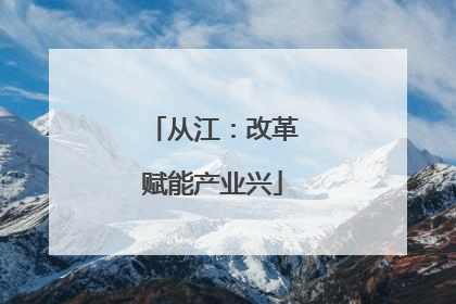 从江：改革赋能产业兴